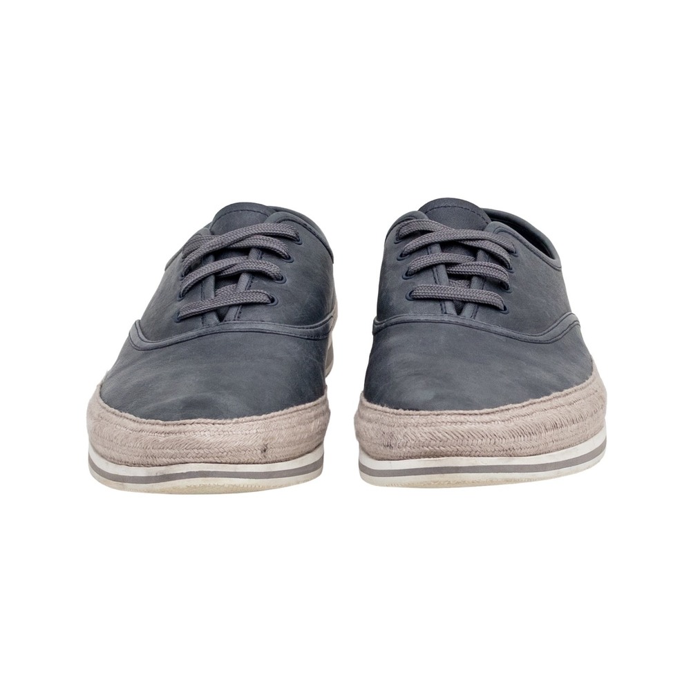 $790 PRADA Aged Leather ESPADRILLE HYBRID Navy  SNEAKERS EU 41 UK 8.5 US 9.5 - Picture 5 of 12
